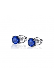 Pendientes de oro blanco de 18 Kt con zafiros