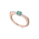 Anillo de oro rosa de 18 Kt con diamantes y esmeralda, 0,06 ct