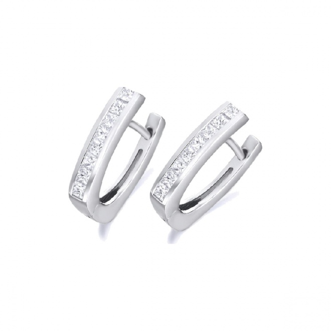 Pendientes de oro blanco de 18 Kt con diamantes de 0,70 ct