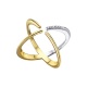 Anillo de oro blanco y amarillo de 18 Kt con diamantes de 0,04 ct