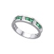 Anillo de oro blanco de 18 Kt con esmeraldas y diamantes, 0,28 ct