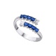Anillo de oro blanco de 18 Kt con zafiros y diamantes, 0,18 ct