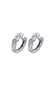 Pendientes de oro blanco de 18 Kt con diamantes de 0,31 ct