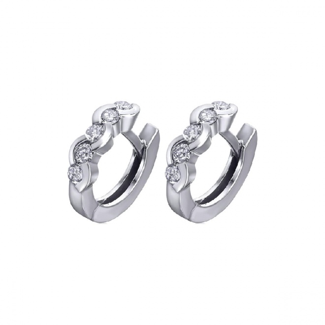 Pendientes de oro blanco de 18 Kt con diamantes de 0,31 ct