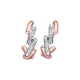 Pendientes de oro blanco y rosa de 18 Kt con diamantes de 0,10 ct