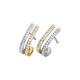 Pendientes de oro blanco y amarillo de 18 Kt con diamantes de 0,36 ct