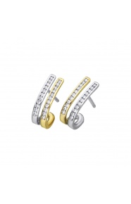 Pendientes de oro blanco y amarillo de 18 Kt con diamantes de 0,36 ct