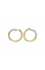 Pendientes de oro amarillo de 18 Kt con diamantes de 0,28 ct