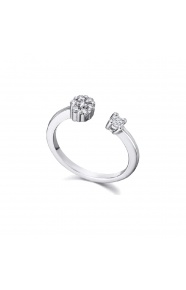 Anillo de oro blanco de 18 Kt con diamantes de 0,16 ct