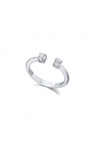Anillo de oro blanco de 18 Kt con diamantes de 0,30 ct