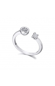 Anillo de oro blanco de 18 Kt con diamantes de 0,09 ct