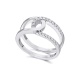 Anillo de oro blanco de 18 Kt con diamantes de 0,18 ct
