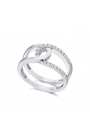 Anillo de oro blanco de 18 Kt con diamantes de 0,18 ct