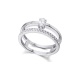 Anillo de oro blanco de 18 Kt con diamantes de 0,37 ct