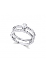 Anillo de oro blanco de 18 Kt con diamantes de 0,37 ct