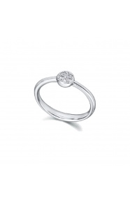 Anillo de oro blanco de 18 Kt con diamantes de 0,06 ct