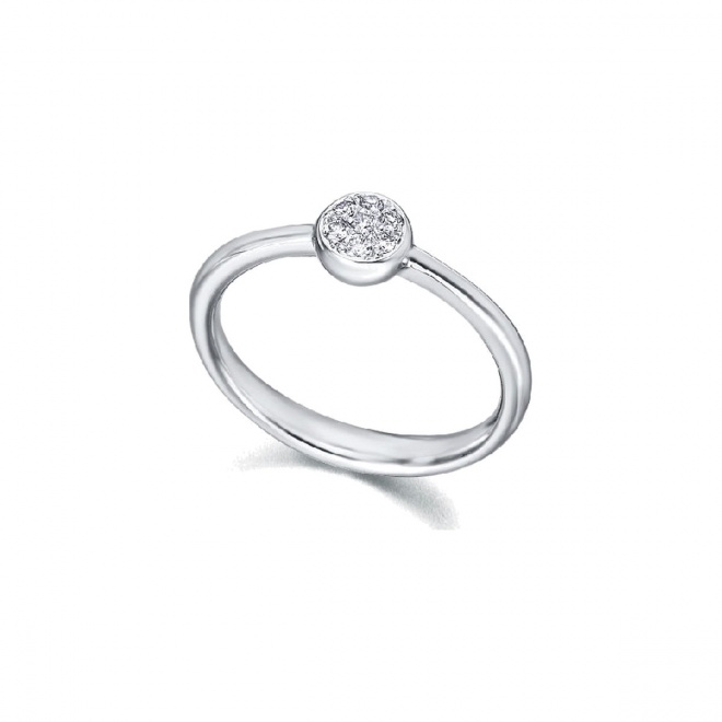 Anillo de oro blanco de 18 Kt con diamantes de 0,06 ct