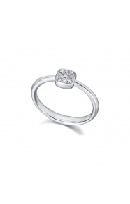 Anillo de oro blanco de 18 Kt con diamantes de 0,08 ct