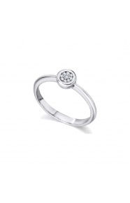 Anillo de oro blanco de 18 Kt con diamantes de 0,03 ct
