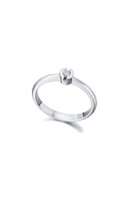 Anillo de oro rosa de 18 Kt con diamante de 0,05 ct