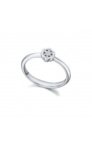 Anillo de oro blanco de 18 Kt con diamantes de 0,04 ct