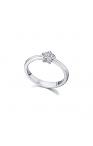 Anillo de oro blanco de 18 Kt con diamantes de 0,04 ct