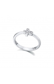 Anillo de oro blanco de 18 Kt con diamantes de 0,05 ct