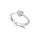 Anillo de oro blanco de 18 Kt con diamantes de 0,05 ct
