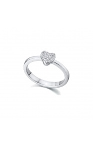 Anillo de oro blanco de 18 Kt con diamantes de 0,05 ct