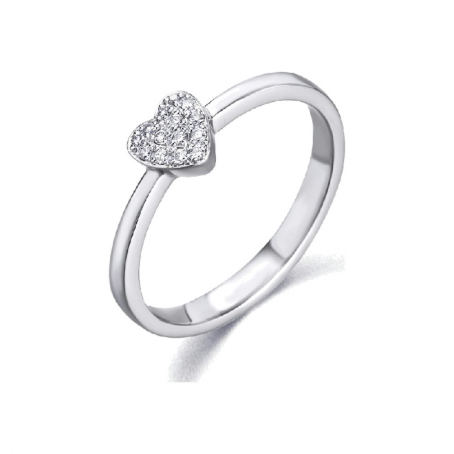 Anillo de oro blanco de 18 Kt con diamantes de 0,05 ct