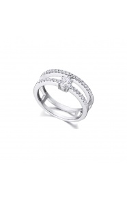 Anillo de oro blanco de 18 Kt con diamantes de 0,58 ct