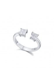 Anillo de oro blanco de 18 Kt con diamantes de 0,42 ct