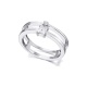 Alianza de oro blanco de 18 Kt con diamantes de 0,26 ct