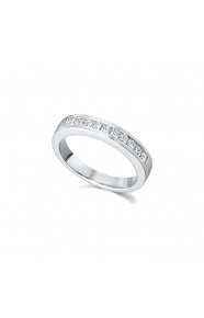 Alianza de oro blanco de 18 Kt con diamantes de 0,46 ct