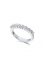 Alianza de oro blanco de 18 Kt con diamantes de 0,66 ct