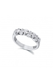 Alianza de oro blanco de 18 Kt con diamantes de 0,84 ct