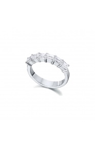 Alianza de oro blanco de 18 Kt con diamantes de 1,47 ct