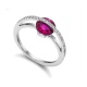 Anillo de oro blanco de 18 Kt con rubí y diamantes, 0,16 ct