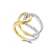 Anillo de oro blanco y amarillo de 18 Kt con diamantes de 0,26 ct