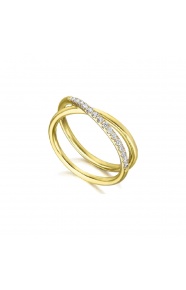 Anillo de oro amarillo de 18 Kt con diamantes de 0,20 ct