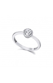 Anillo de oro blanco de 18 Kt con diamantes de 0,36 ct