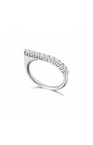 Anillo de oro blanco de 18 Kt con diamantes de 0,38 ct