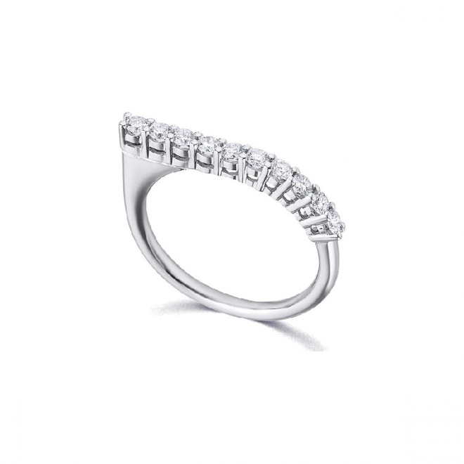 Anillo de oro blanco de 18 Kt con diamantes de 0,38 ct