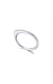 Anillo de oro blanco de 18 Kt con diamantes de 0,14 ct