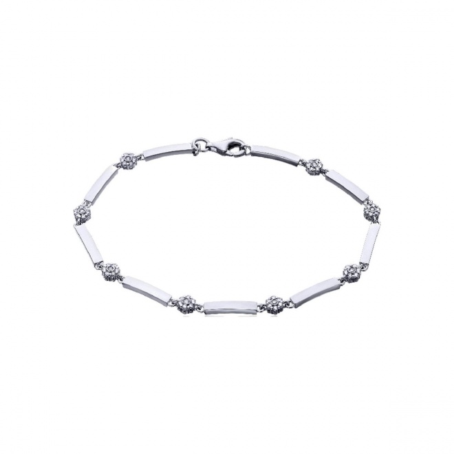 Pulsera de oro blanco de 18 Kt con diamantes de 0,44 ct