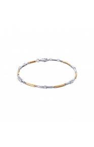 Pulsera de oro blanco y rosa de 18 Kt con diamantes de 0,54 ct