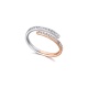 Anillo de oro blanco y rosa de 18 Kt con diamantes de 0,22 ct