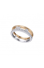 Anillo de oro blanco y rosa de 18 Kt con diamantes de 0,43 ct