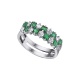 Anillo de oro blanco de 18 Kt con esmeraldas y diamantes, 0,58 ct
