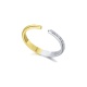 Anillo de oro blanco y amarillo de 18 Kt con diamantes de 0,05 ct